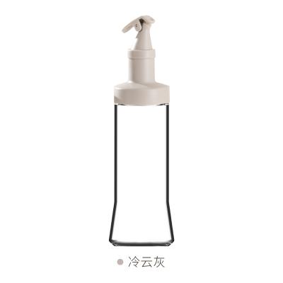 倾斜油嘴按压开盖油瓶 玻璃调料瓶 油壶--冷云灰