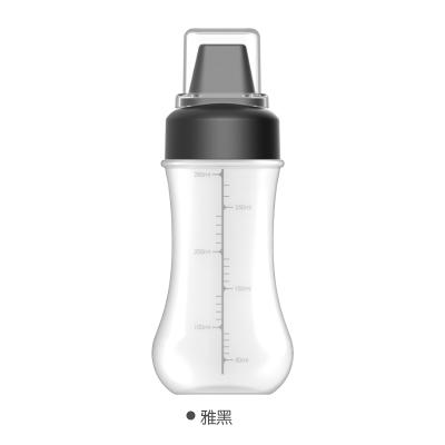 带防尘盖五孔有刻度挤酱瓶 沙拉番茄酱调料易挤瓶--雅黑