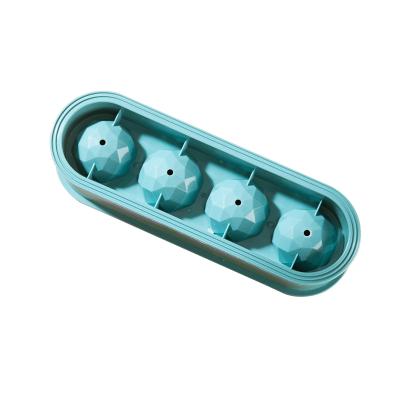 可叠加大冰球自制冰块模具 易脱模冰格--绿色4格