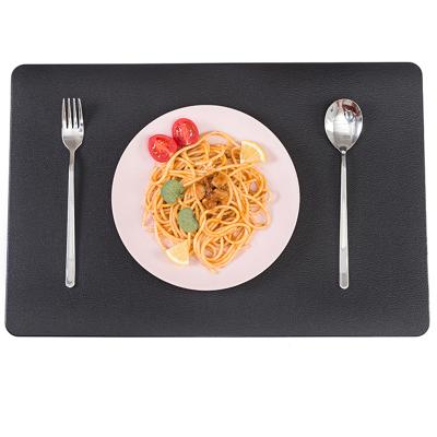 双面皮革可水洗隔热垫 北欧风餐垫--黑色