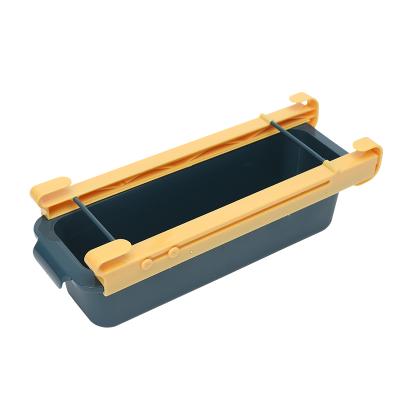 长形抽拉式冰箱保鲜盒 冰箱抽屉收纳盒--黄+蓝
