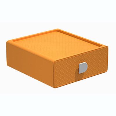 抽屉式可叠加组合桌面收纳盒 文具化妆品整理盒--北欧橘