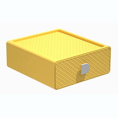 抽屉式可叠加组合桌面收纳盒 文具化妆品整理盒--北欧黄