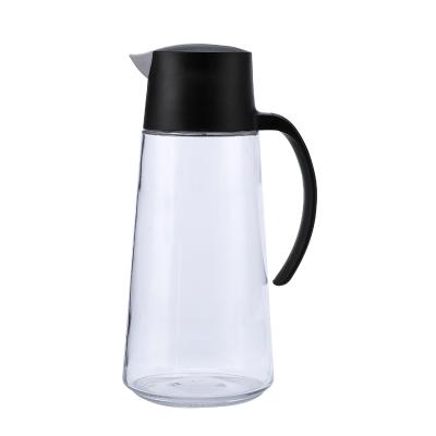 鹰嘴形自动开合玻璃油壶 酱油调料瓶 630ml--黑色