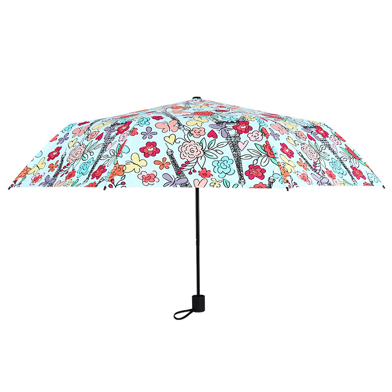 小巧便捷太阳伞 晴雨两用折叠黑胶防晒遮阳伞 可以定制的礼品