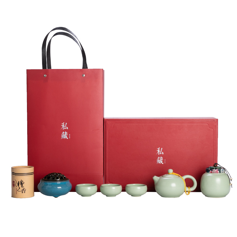 新年茶具礼盒 陶瓷茶具套组 公司年会周年庆活动伴手礼套组 企业礼品定制