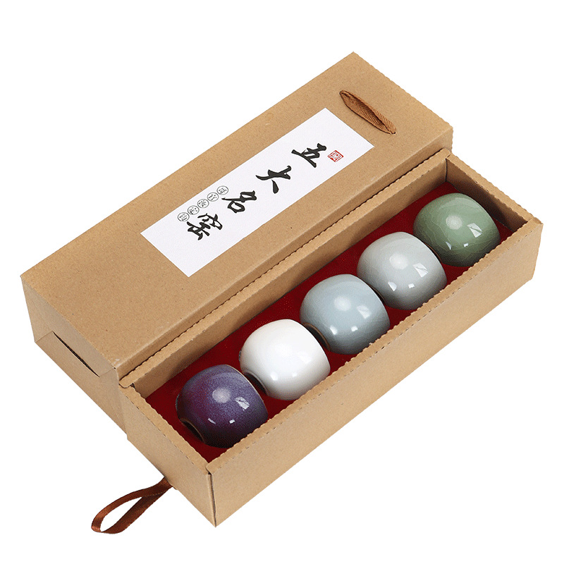 仿宋五大名窑品茗杯 主人杯陶瓷汝窑哥窑钧窑功夫茶杯 客户礼品