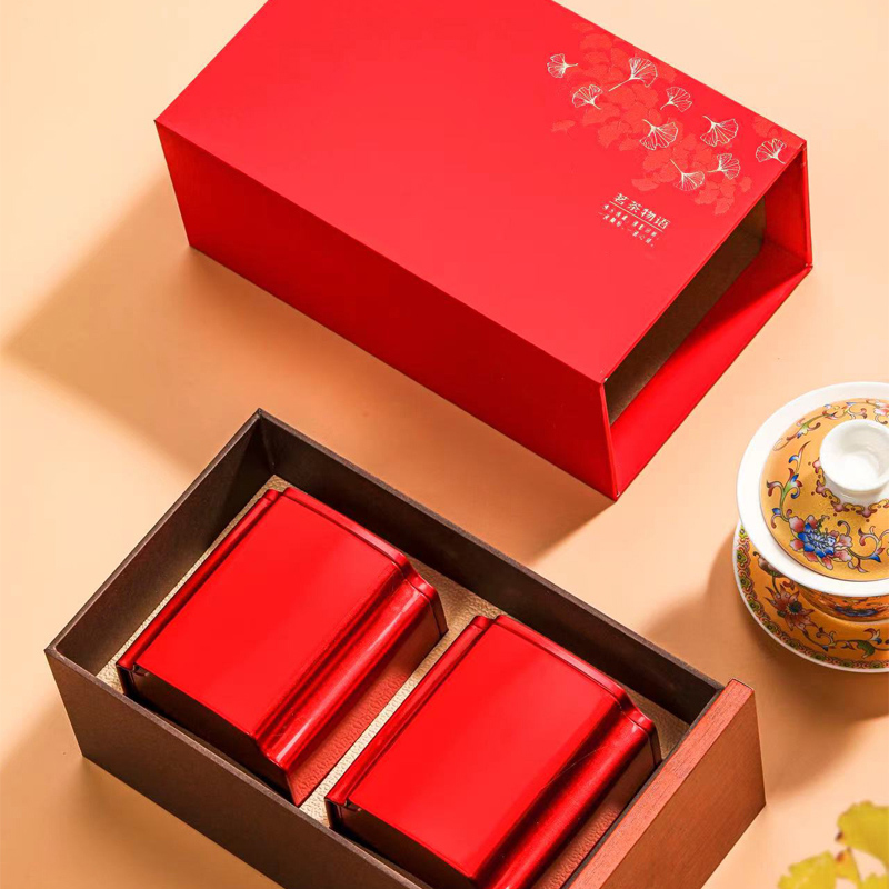 蒸蒸日上茗茶物语大红袍茶叶礼盒 2021年大红袍春季鲜芽叶120g（60g*2罐）高档商务礼品