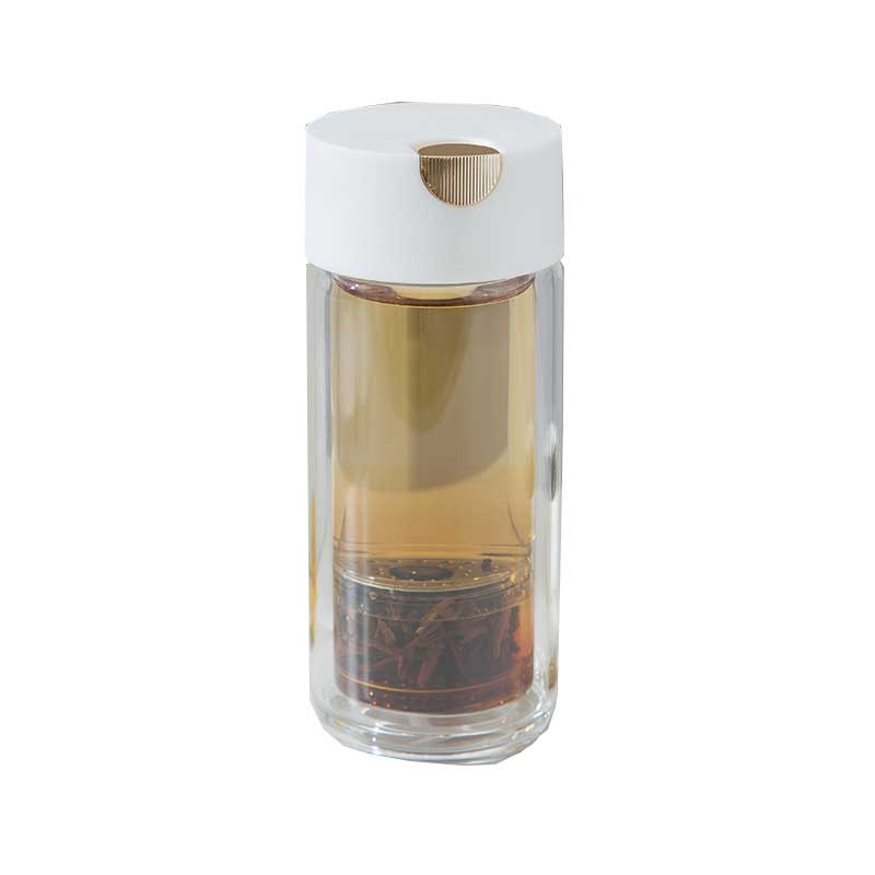 创意简约泡茶玻璃杯磁弹泡茶杯     冬季送员工送什么礼品