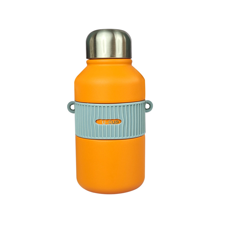 珍妮保温杯 可爱纯色时尚背带水壶240ml 班级活动奖品