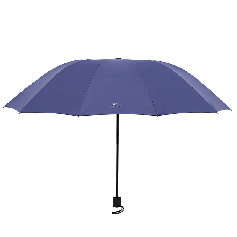 晴雨两用简约黑胶防晒抗风外翻折叠伞 会议活动奖品