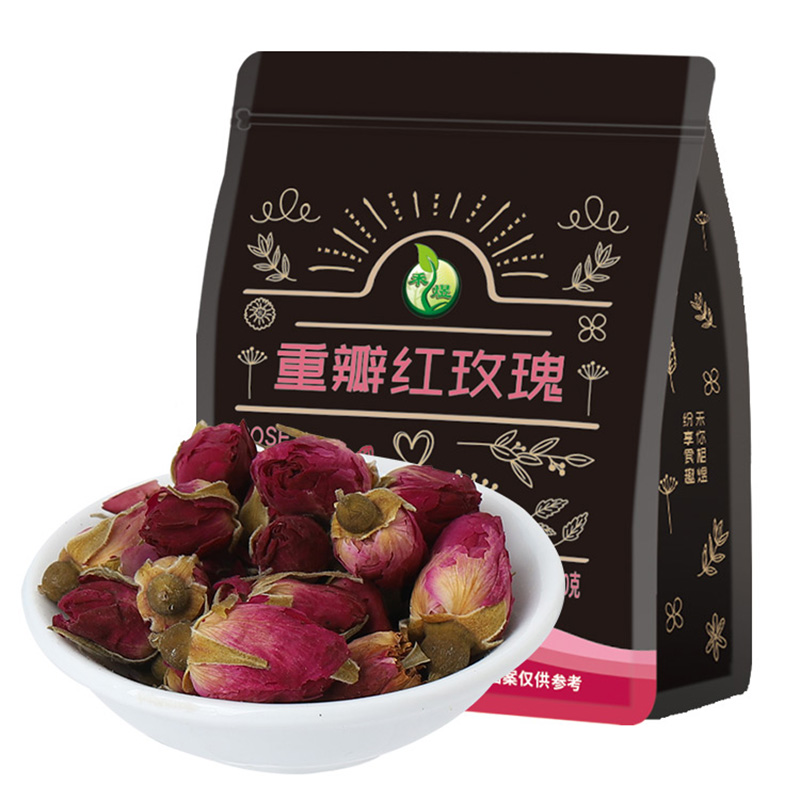 禾煜 玫瑰花茶60g 重瓣红玫瑰干花茶