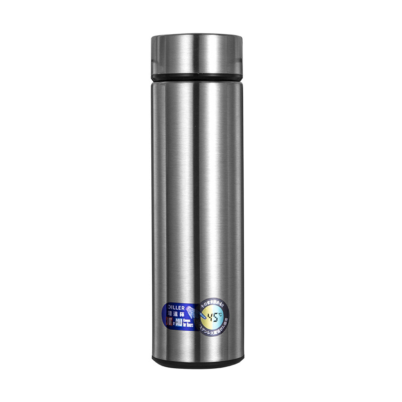 304不锈钢智能镜面简约保温杯 商务直身杯450ML 商务礼品定制