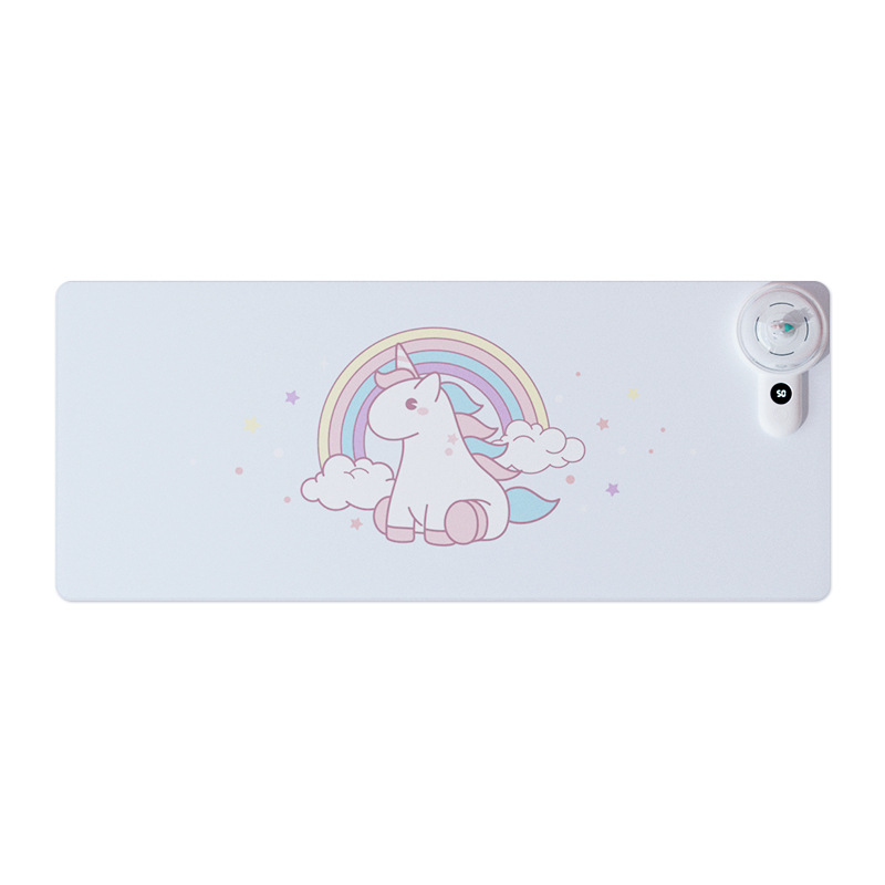 美少女发热鼠标垫 超大加热暖桌垫桌面取暖神器 公司年会实用礼品