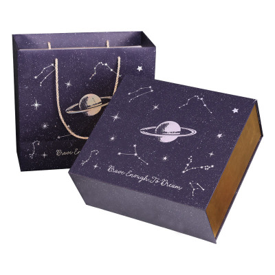 【现货空礼盒】紫色翻盖星空礼盒包装盒  伴手礼品礼物盒  礼品包装
