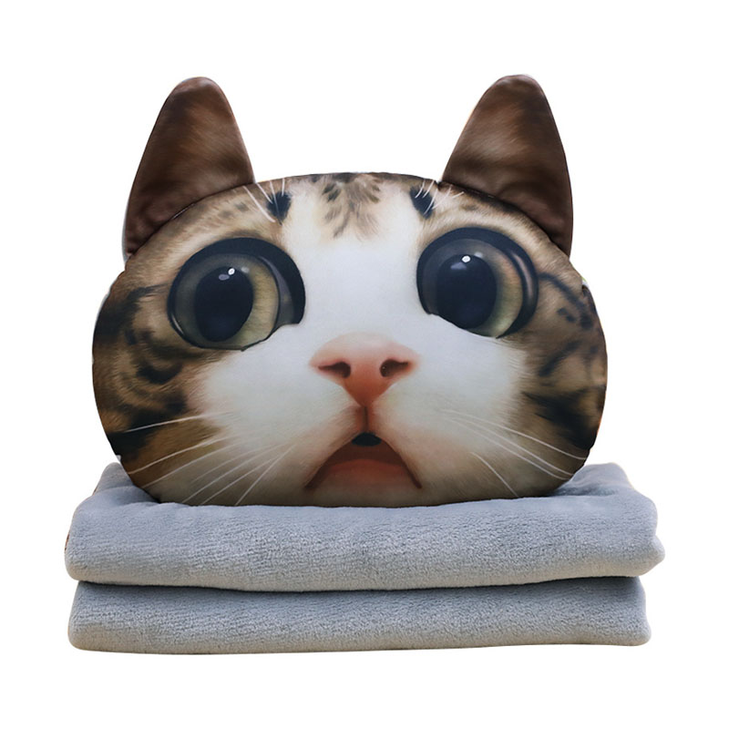 特色3D猫咪抱枕被子靠垫 实用的答谢小礼品 