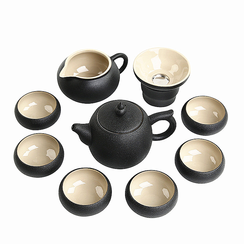 日式黑陶功夫茶具礼盒 办公家用简约陶瓷茶壶茶杯组合套装 商务送礼
