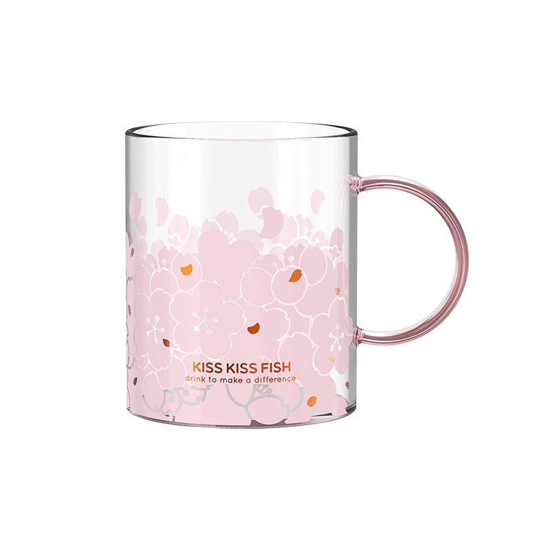 樱花玻璃马克杯 便携少女心可爱ins风高颜值网红杯 好东西创意