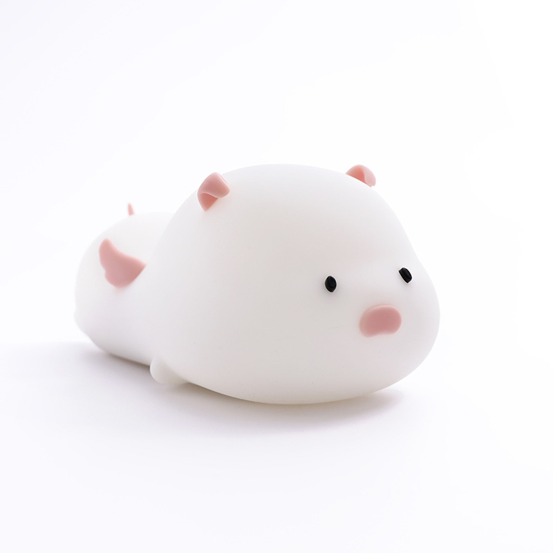 呆萌猪伴睡小夜灯 创意调节定时拍拍灯 公司活动员工礼物
