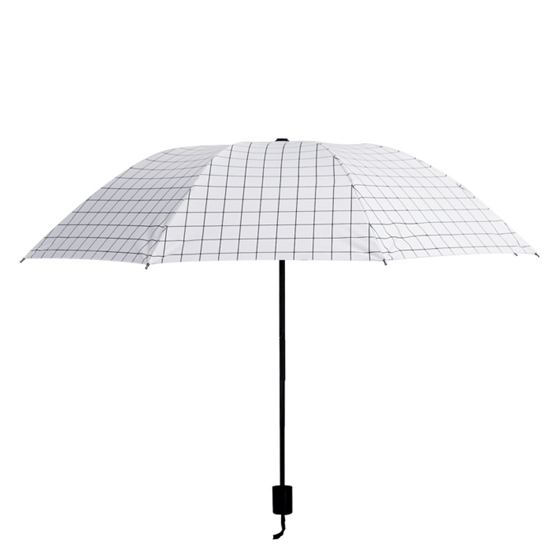 格子防晒晴雨两用伞 防紫外线伞黑胶折叠伞 福利方案