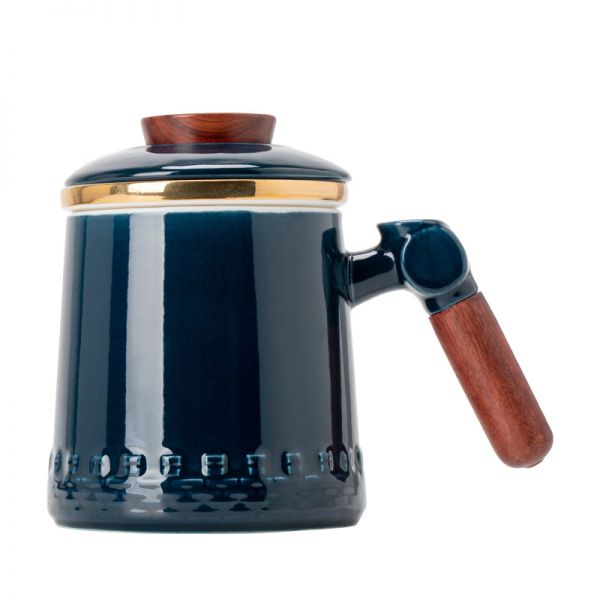 【当朝一品】陶瓷马克杯办公泡茶水杯 带盖茶水分离三件套礼盒 创意伴手礼