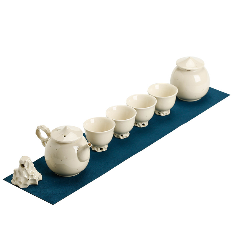 草木灰釉斗笠枯山水手工茶器 新中式功夫茶具套装礼盒 客户赠礼