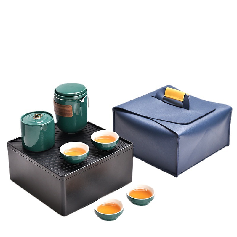 便携旅行茶具套装 一壶四杯茶叶罐茶盘组合套装 给客户的礼品