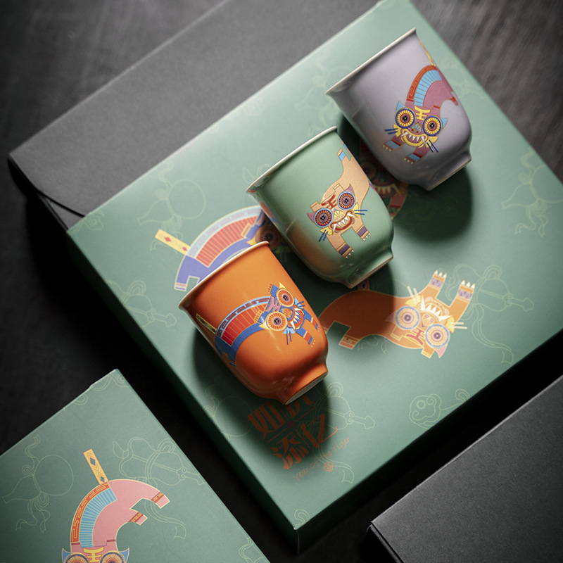 【如虎添翼】三入装茶杯礼盒套装 品茗杯主人杯单杯功夫茶具 商务伴手礼