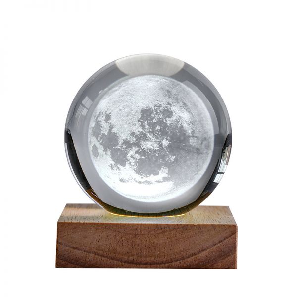3D水晶内雕摆件星球小夜灯    员工生日礼品