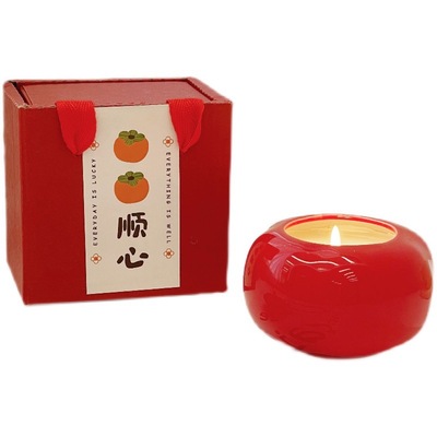 万柿如意柿子罐香薰蜡烛  助眠舒缓放松礼物  活动奖励礼品