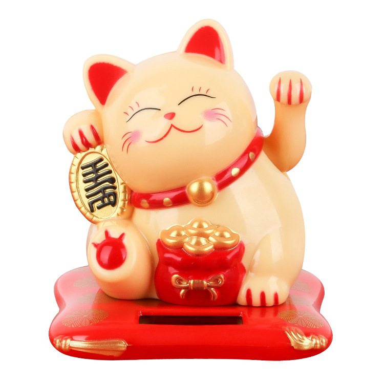 可爱摇手招手太阳能供电招财猫    新年礼品推荐
