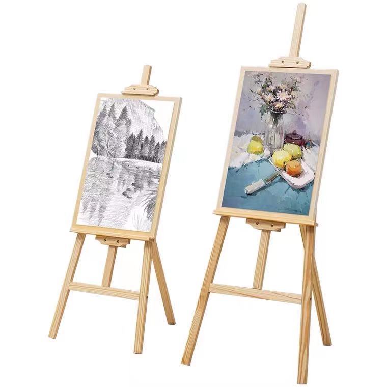 实木画架素描画架 可折叠升降广告三角展架 广告活动道具