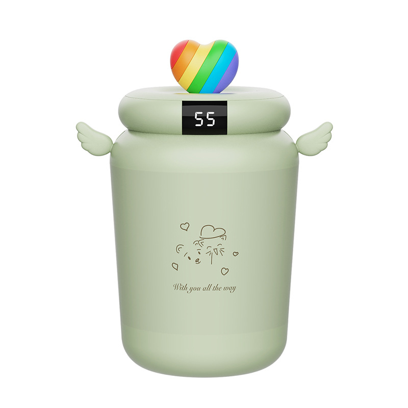 5000毫安天使瓶暖手宝 智能数显二合一充电宝