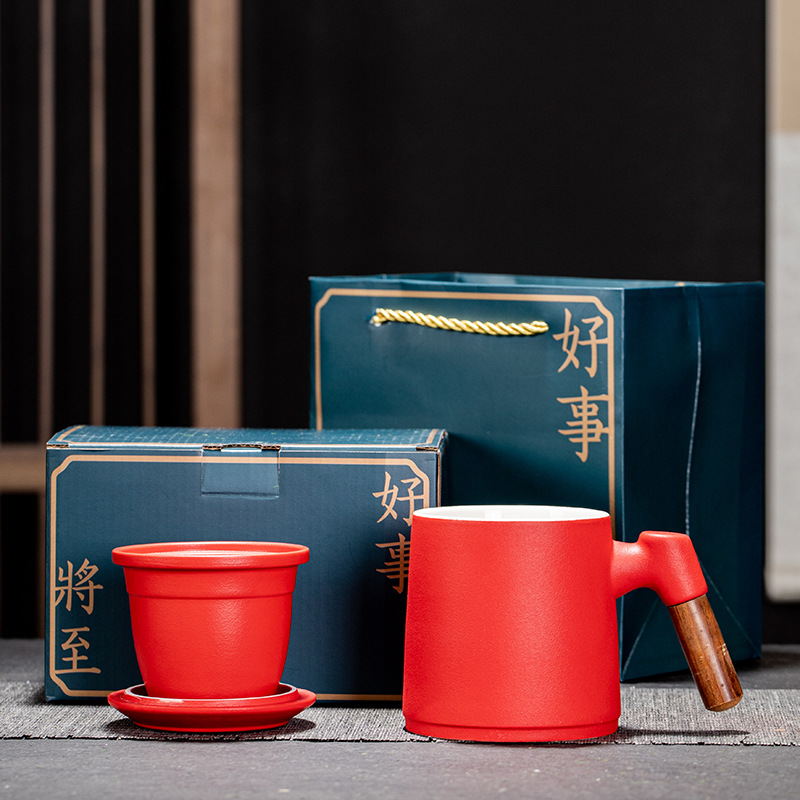 【好事将至】陶瓷马克杯套装 办公室茶杯礼盒 新年伴手礼