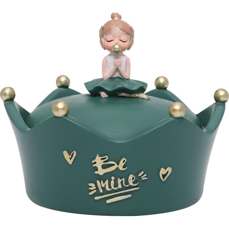 欧式女性戒指项链饰品收纳盒 创意树脂工艺品芭蕾宝盒 员工礼品