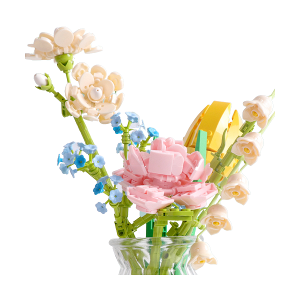 花束小颗粒积木套装 装饰插花干花居家摆件 员工礼品