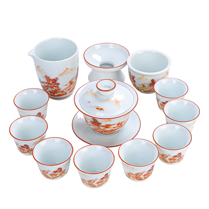 轻奢高档功夫茶具12头家用套装 商务高档茶具整套礼盒 送客户礼品