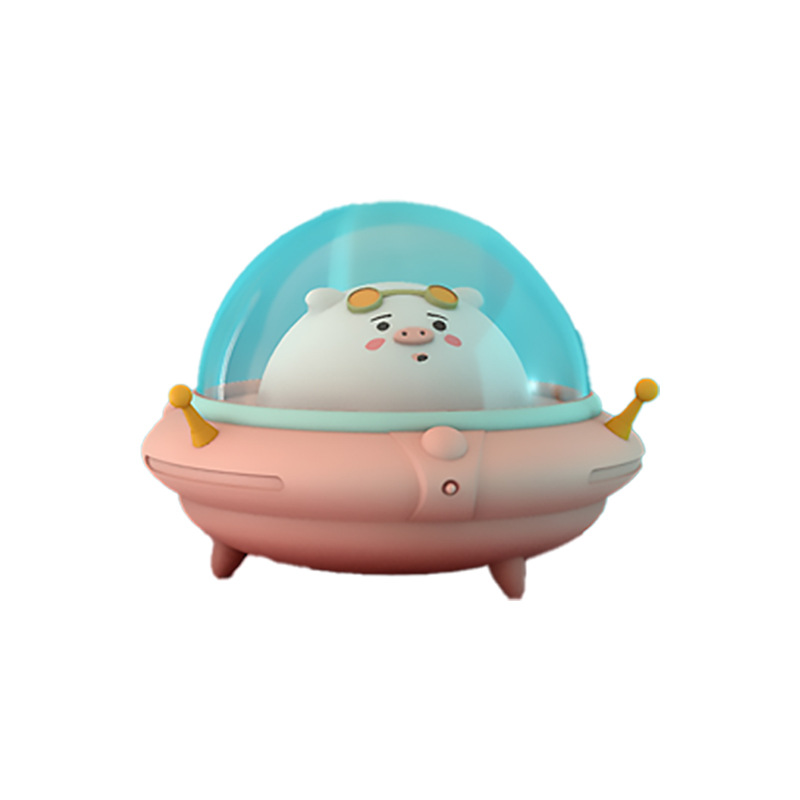 太空宇航员探险萌猪小夜灯盲盒 潮玩手办卡通摆件USB充电夜灯 创意小礼品