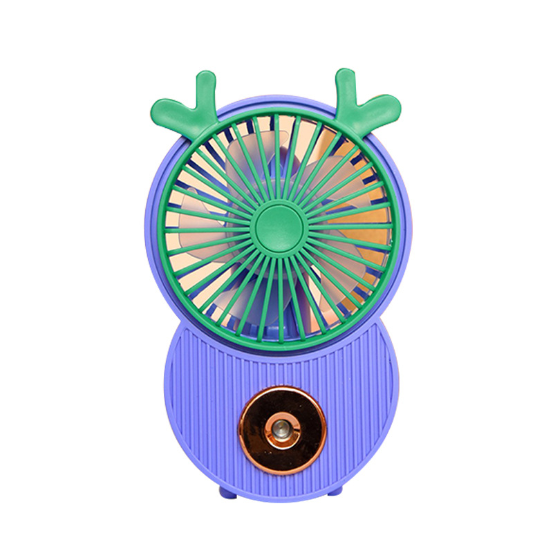 小鹿手持喷雾小风扇 卡通迷你便携式usb充电风扇 夏季迷你风扇定制