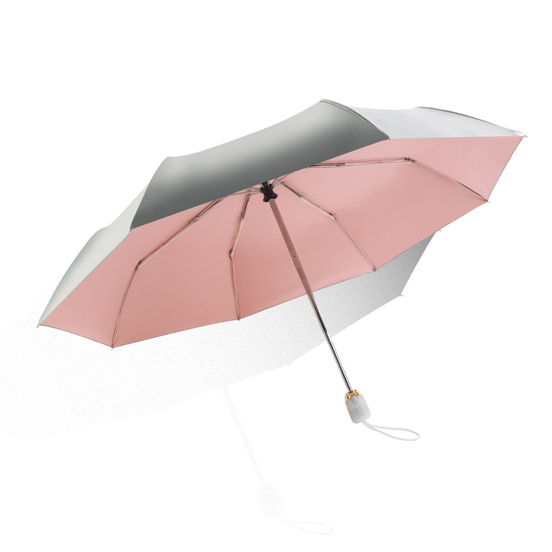【一把会降温的伞】全自动钛银防晒三折伞 防紫外线晴雨伞 雨伞定制