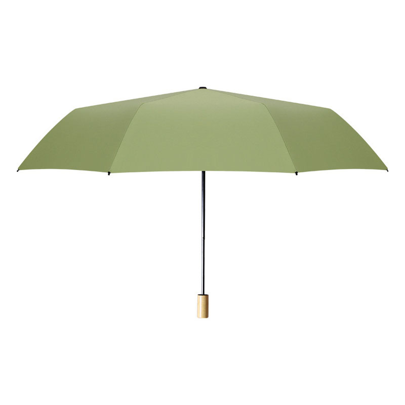 折叠黑胶木手柄防晒晴雨伞 三折手动广告伞 夏季活动伴手礼