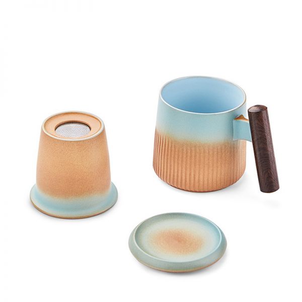 过滤茶杯马克杯陶瓷杯 带盖泡茶杯水杯礼盒套装 送客户礼品推荐