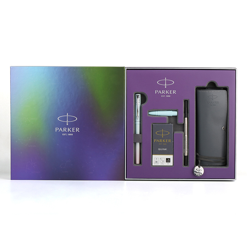 派克PARKER 威雅XL欧若拉系列特别款礼盒 渐变色墨水笔+墨水芯+宝珠笔握把+宝珠笔芯+笔套 高档商务礼品送什么