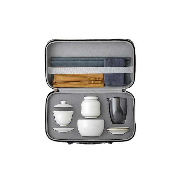 德化白瓷功夫茶具套装 简约陶瓷盖碗茶杯 茶艺教学礼品