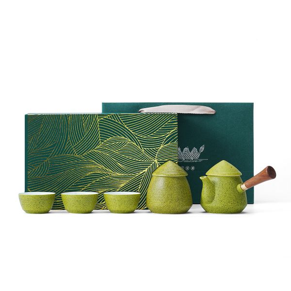 【侠客行】创意端午节茶具套装组合 侧把壶+茶叶罐+茶杯*3组合套装 房地产礼品
