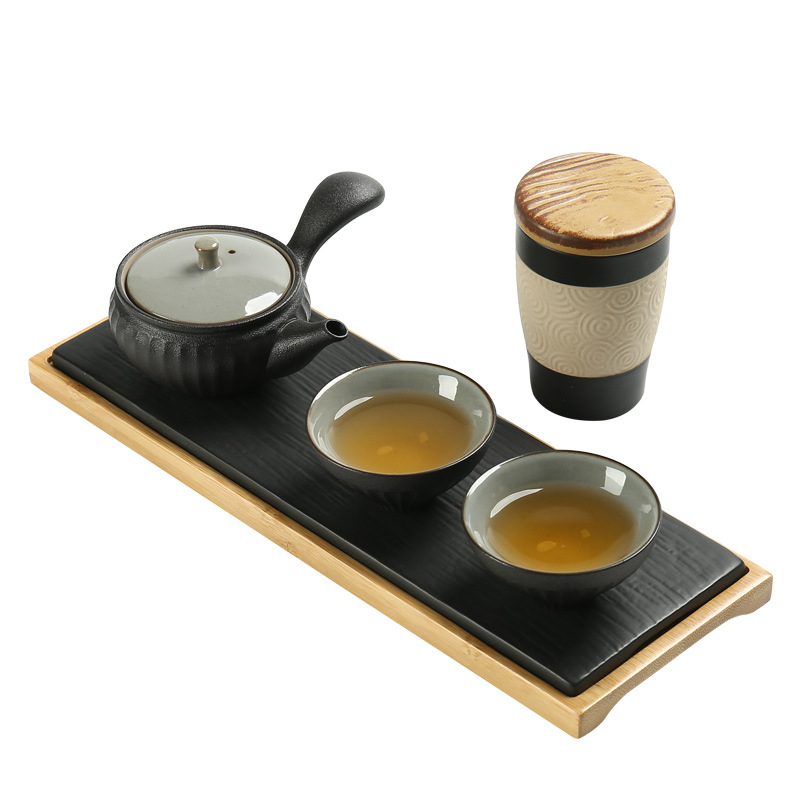 炫彩日式功夫茶具茶盘礼盒套装  黑陶创意茶器套装 送领导伴手礼