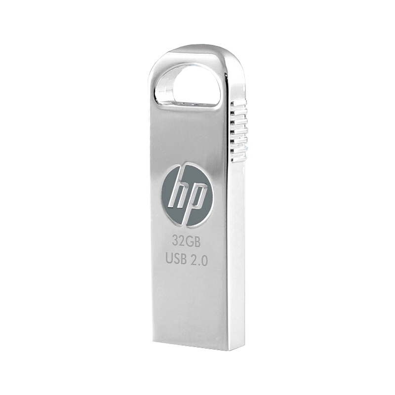 惠普（HP）    银色金属无盖式一体轻薄U盘     企业礼品定制