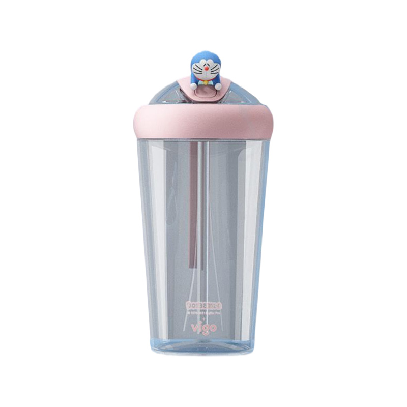 哆啦A梦推盖吸管杯 高颜值手提杯子650ml 夏季水杯定制