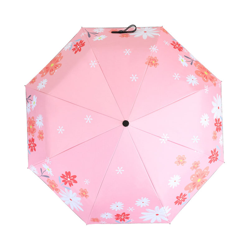 纯真雏菊黑胶折叠五折雨伞 防晒防紫外线 夏日活动伴手礼