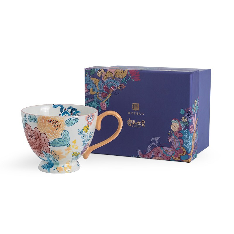 JOYYE   故宫元素文化花繁锦色茶杯礼盒   文创礼品